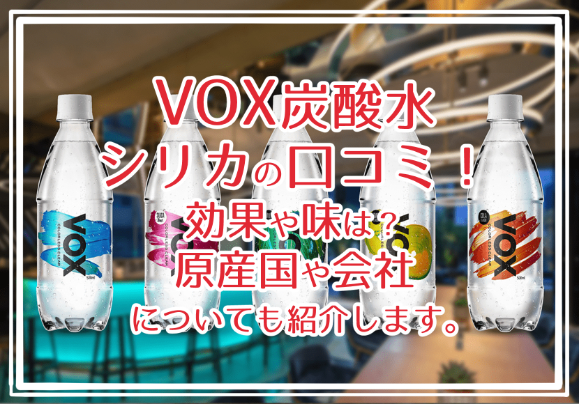 VOX炭酸水シリカの口コミ!効果や味は?原産国や会社についても紹介します。